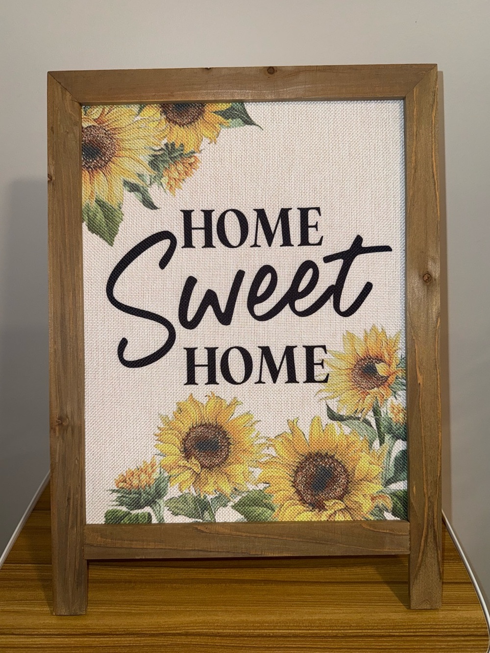 Ashland Home Sweet Home Sunflower Wood Easel Sign 16.5” Farmhouse Decor